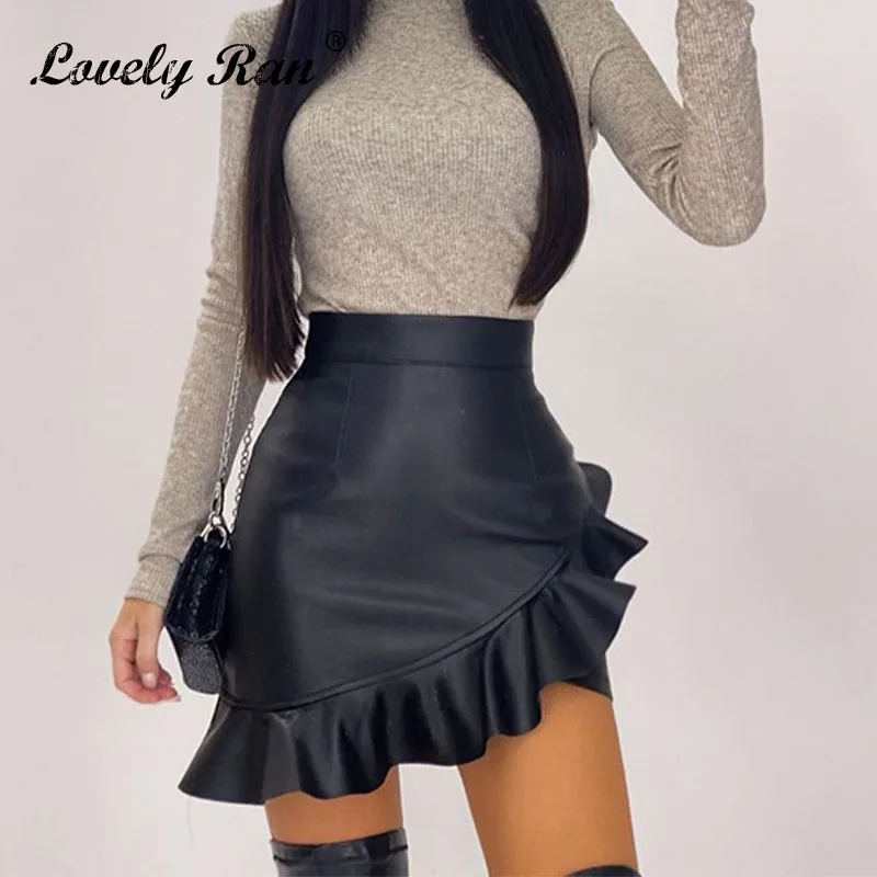 PU Leather Ruffler Irregular Women Mini Skirt High Waist Zipper Female Skirts 2021 Solid Skinny Streetwear Simple Lady Bottom
PU Leather Ruffler Irregular Women Mini Skirt High Waist Zipper Female Skirts 2021 Solid Skinny Streetwear Simple Lady Bottom