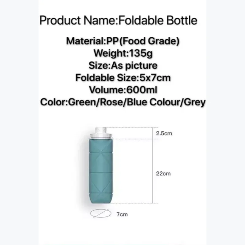 600ml Foldable Cycling Bottle Portable Sport Water Bottle Retractable Silicone Cup Outdoor Traveling Running Jogging Drinkwear
600ml Foldable Cycling Bottle Portable Sport Water Bottle Retractable Silicone Cup Outdoor Traveling Running Jogging Drinkwear