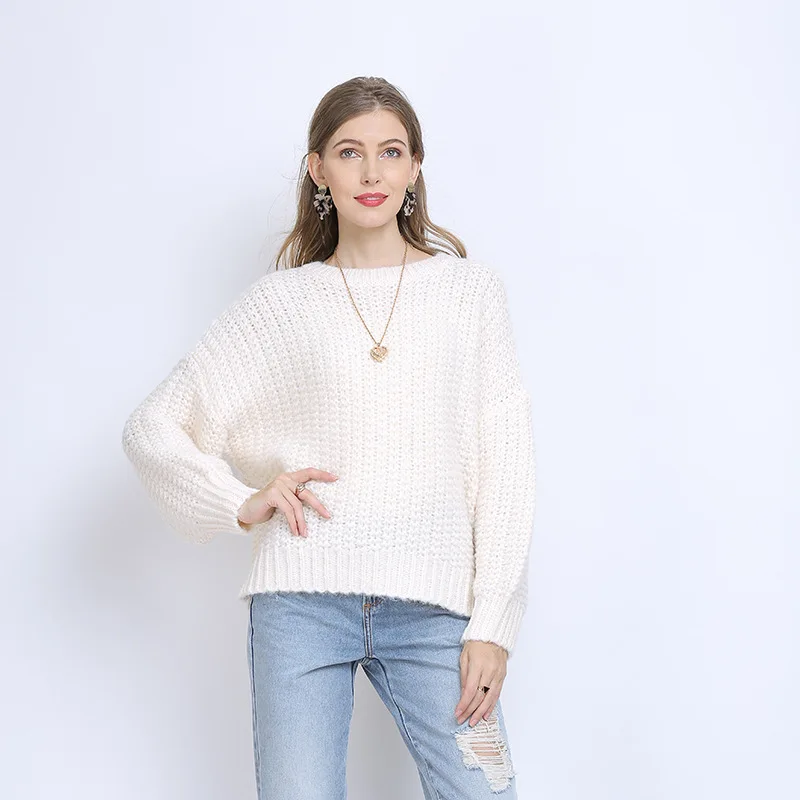 Women's Pullover Sweater Autumn Winter Knit One-piece Loose Solid Color Blue Red White Thickness
Women's Pullover Sweater Autumn Winter Knit One-piece Loose Solid Color Blue Red White Thickness