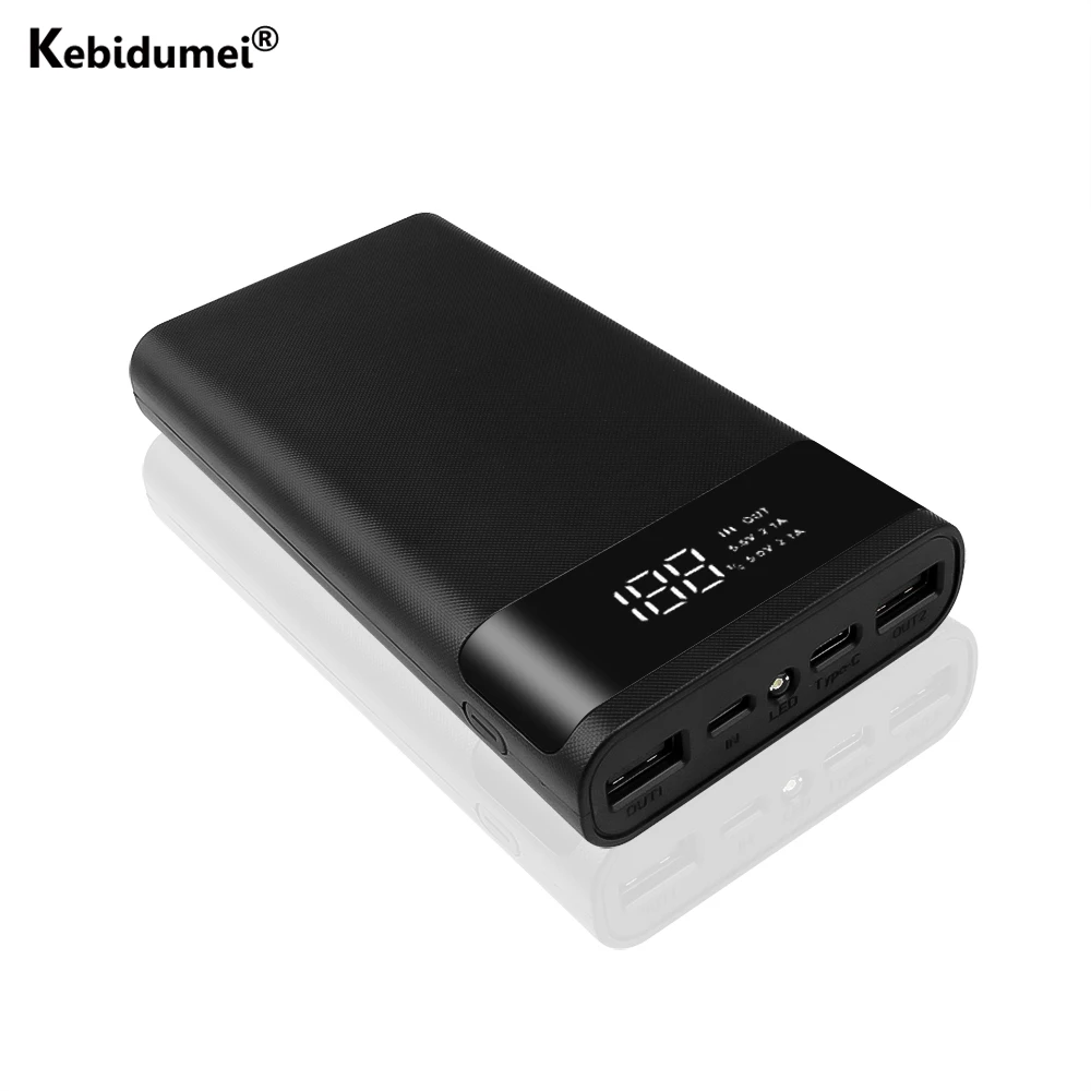 DIY 6*18650 Батарея Мощность внешнего аккумулятора DC 5V Dual USB Автомобильное зарядное