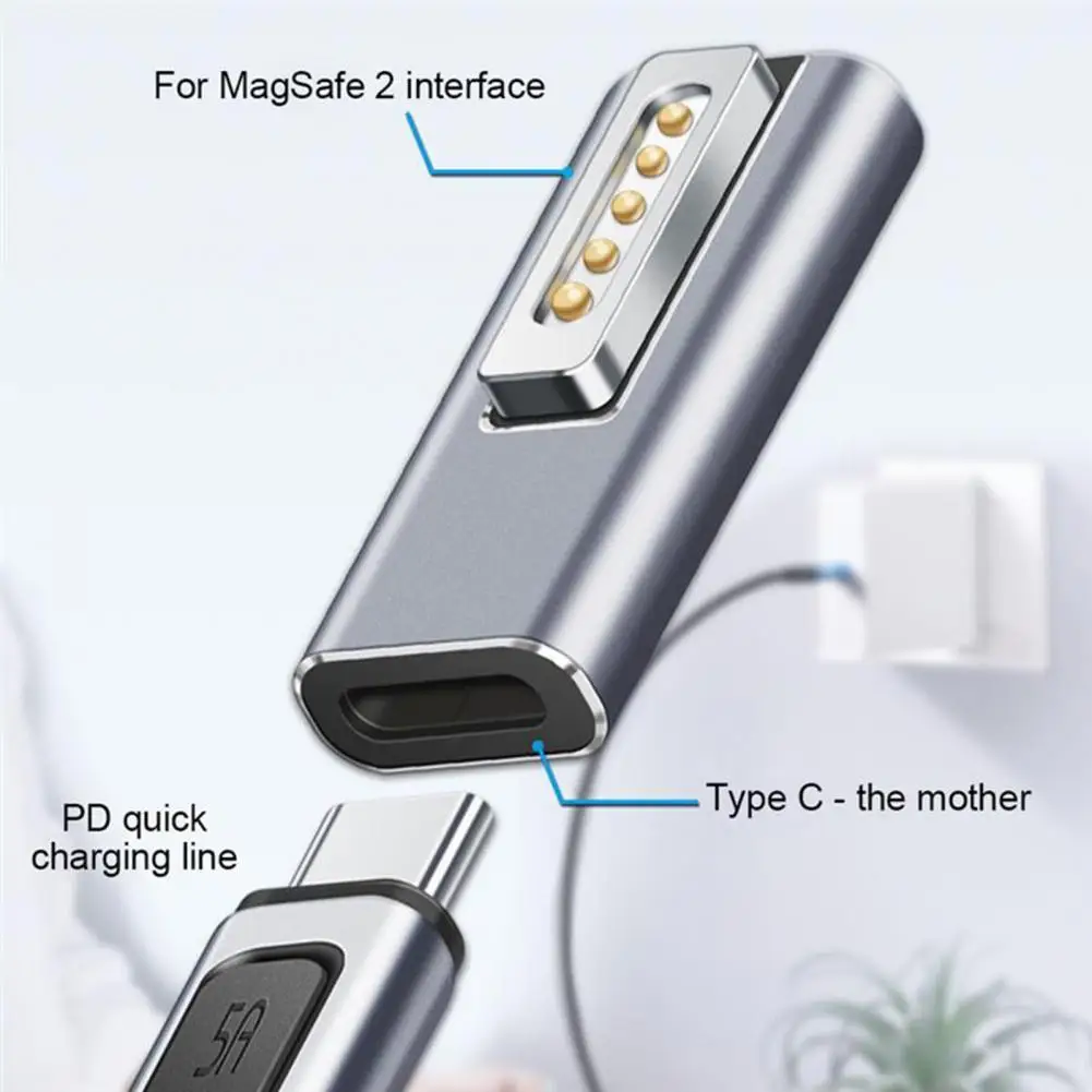 1 pcs Adapter Converter PD Quick Charge Aluminum Alloy Type-C to Mag-safe 1/2 Magnetic Charging Connector for MacBook Air/Pro | Компьютеры