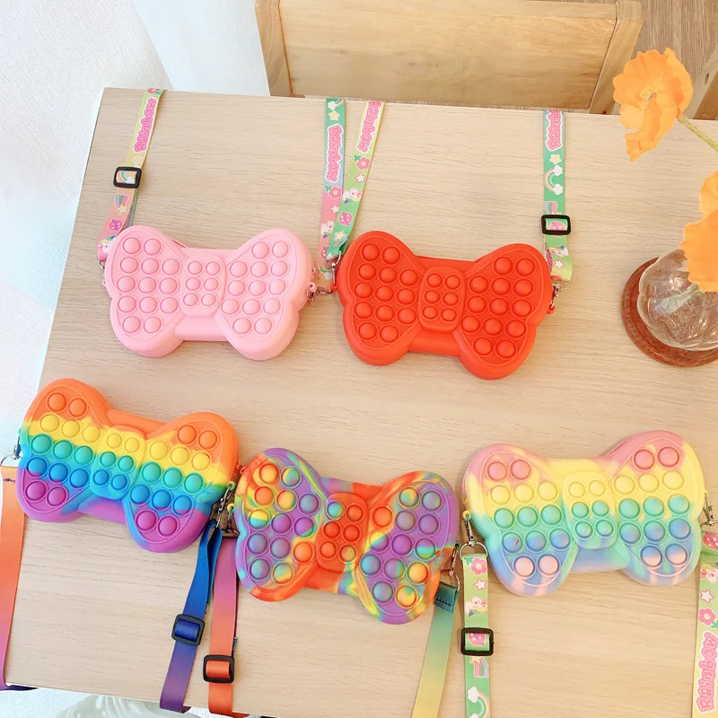 Fashion Pink Bow Bags Fidget Toys Kawaii Push Bubbles Toy Rainbow Coin Purse Wallet Ladies Bag Silica Simple Dimple Crossbody
Fashion Pink Bow Bags Fidget Toys Kawaii Push Bubbles Toy Rainbow Coin Purse Wallet Ladies Bag Silica Simple Dimple Crossbody