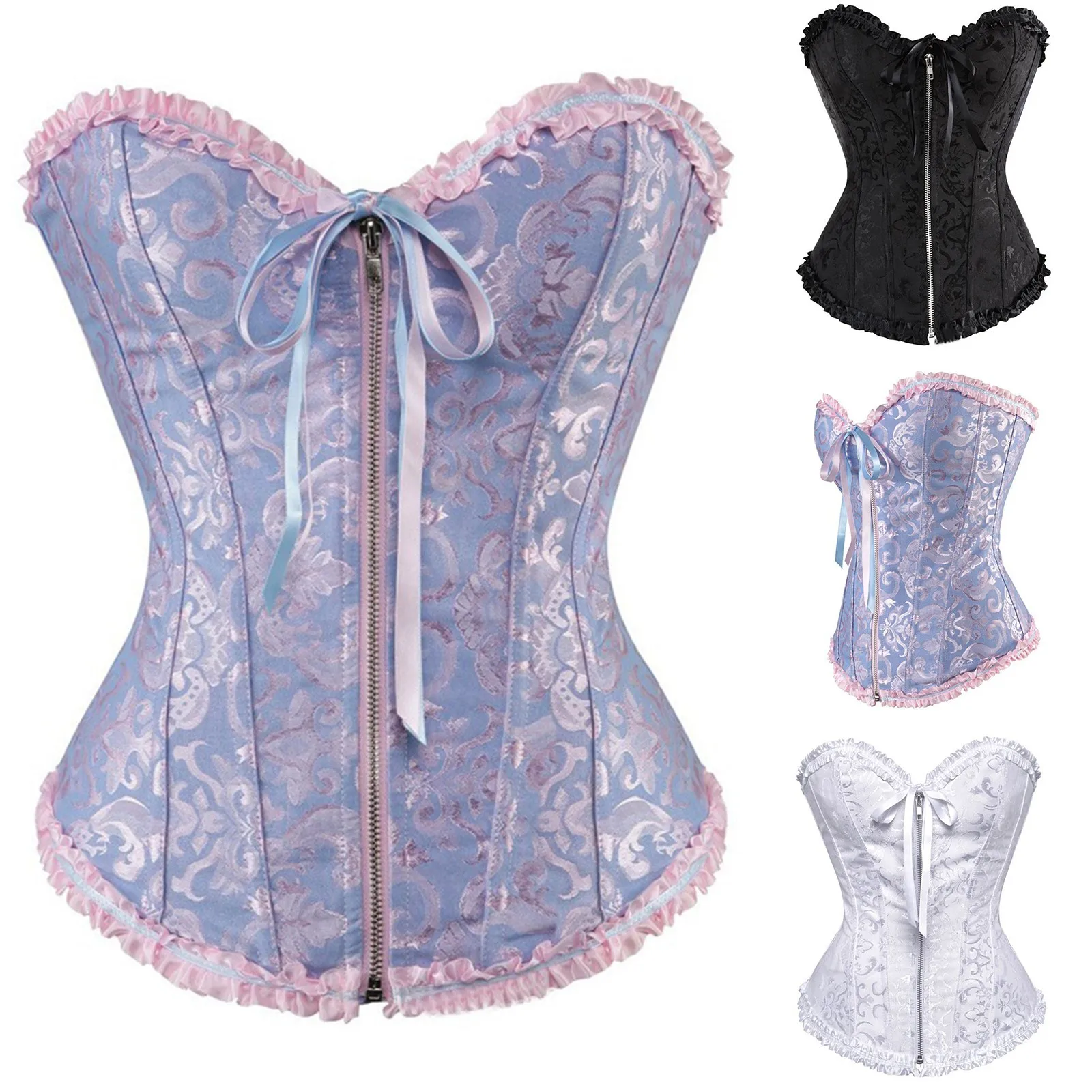 Fashion Women Shapewear Zip Body Building Boned Corsets Sexy Plus Outfit Waist Trainer Slimming Stain Waist Belt Fajas*3q
Fashion Women Shapewear Zip Body Building Boned Corsets Sexy Plus Outfit Waist Trainer Slimming Stain Waist Belt Fajas*3q