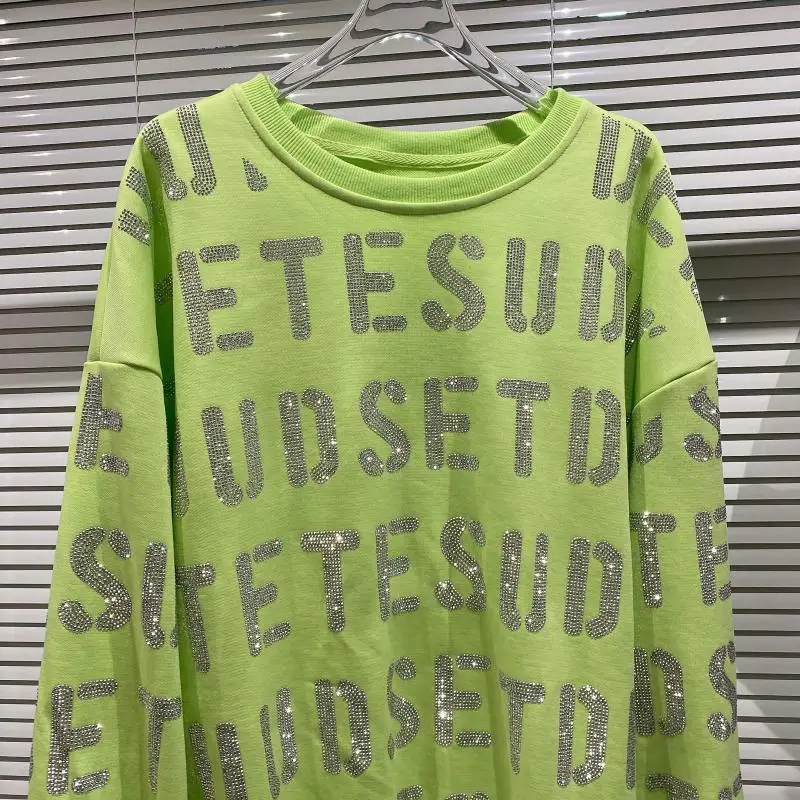 2021 Spring Women Hoodies New Full-Body Letters Rhinestone Hot Drilling Candy Color Round Cotton Loose Pullover Sweatershirt
2021 Spring Women Hoodies New Full-Body Letters Rhinestone Hot Drilling Candy Color Round Cotton Loose Pullover Sweatershirt