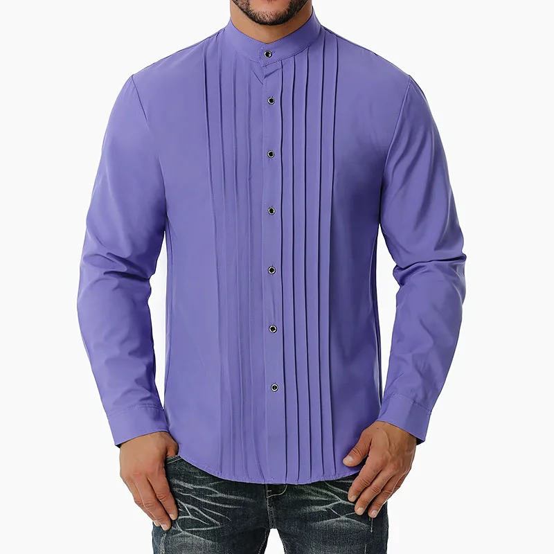 2021 Fashion New Man's Business Pleated Henley Collar Long Sleeve Men Shirt 6 Colors Slim Top
2021 Fashion New Man's Business Pleated Henley Collar Long Sleeve Men Shirt 6 Colors Slim Top