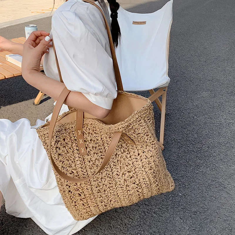 High Capacity Large Summer Beach Straw Bags 2021 Simple Luxury Brand Fashion Travel Ladies Shoulder Handbags and Purses
High Capacity Large Summer Beach Straw Bags 2021 Simple Luxury Brand Fashion Travel Ladies Shoulder Handbags and Purses