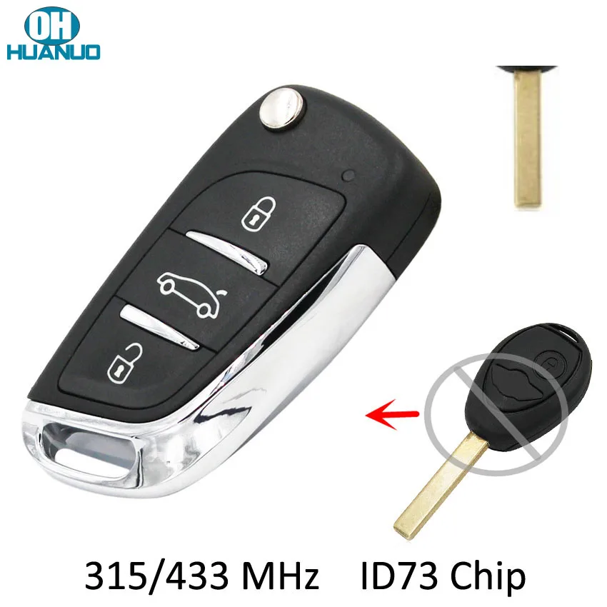 Обновленный складной дистанционный ключ в стиле DS для BMW Mini Rover 75 2002-2005 315 МГц/433 МГц