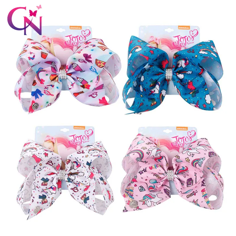 CN 8" Large JoJo Bow Hair Bow For Girls Handmade Printed Cartoon Hair Bows Rainbow Horse Girls Rhinestone Hair Accessories
CN 8" Large JoJo Bow Hair Bow For Girls Handmade Printed Cartoon Hair Bows Rainbow Horse Girls Rhinestone Hair Accessories