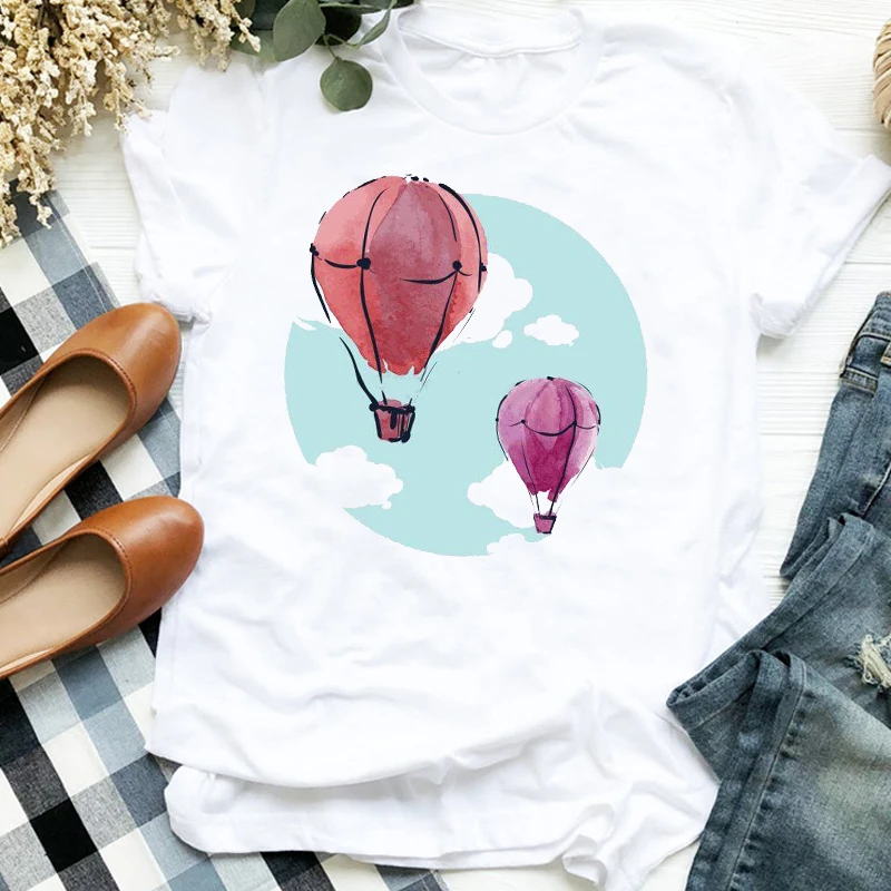 Women Lady Cartoon Balloon Watercolor Travel Fashion Cute Print Tshirt Shirt Clothes Top Graphic Female T Tee Womens T-shirt
Women Lady Cartoon Balloon Watercolor Travel Fashion Cute Print Tshirt Shirt Clothes Top Graphic Female T Tee Womens T-shirt