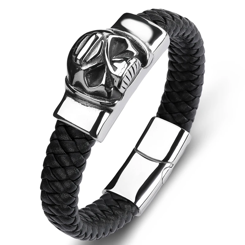 Trendy Men Skull Bracelets Wristband Multi Color Stainless Steel Magnetic Buckle Leather Bangles Charm Punk Jewelry Gifts P132
Trendy Men Skull Bracelets Wristband Multi Color Stainless Steel Magnetic Buckle Leather Bangles Charm Punk Jewelry Gifts P132