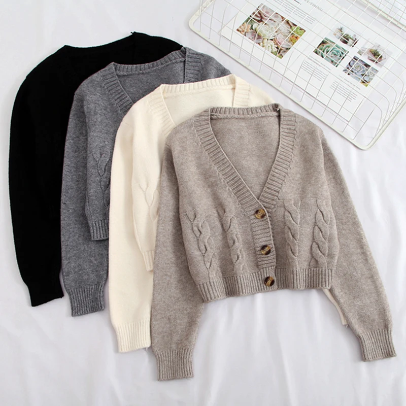 2021 Autumn New Single-breasted Knitted Cardigan Short Style High-waisted Slim Plastic Sweater Women Twist Small Jacket Crop Top
2021 Autumn New Single-breasted Knitted Cardigan Short Style High-waisted Slim Plastic Sweater Women Twist Small Jacket Crop Top
