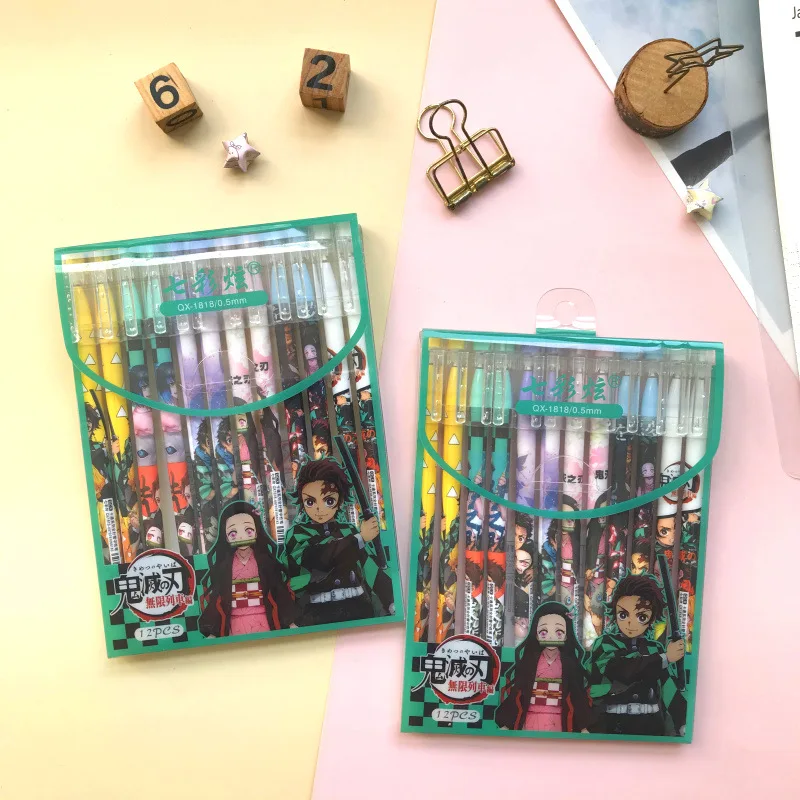 12 pcs/set Anime Demon Slayer Japanese Cartoon Erasable Gel Pens School Office Writing Supply Cute Stataionery Set Student Prize
12 pcs/set Anime Demon Slayer Japanese Cartoon Erasable Gel Pens School Office Writing Supply Cute Stataionery Set Student Prize