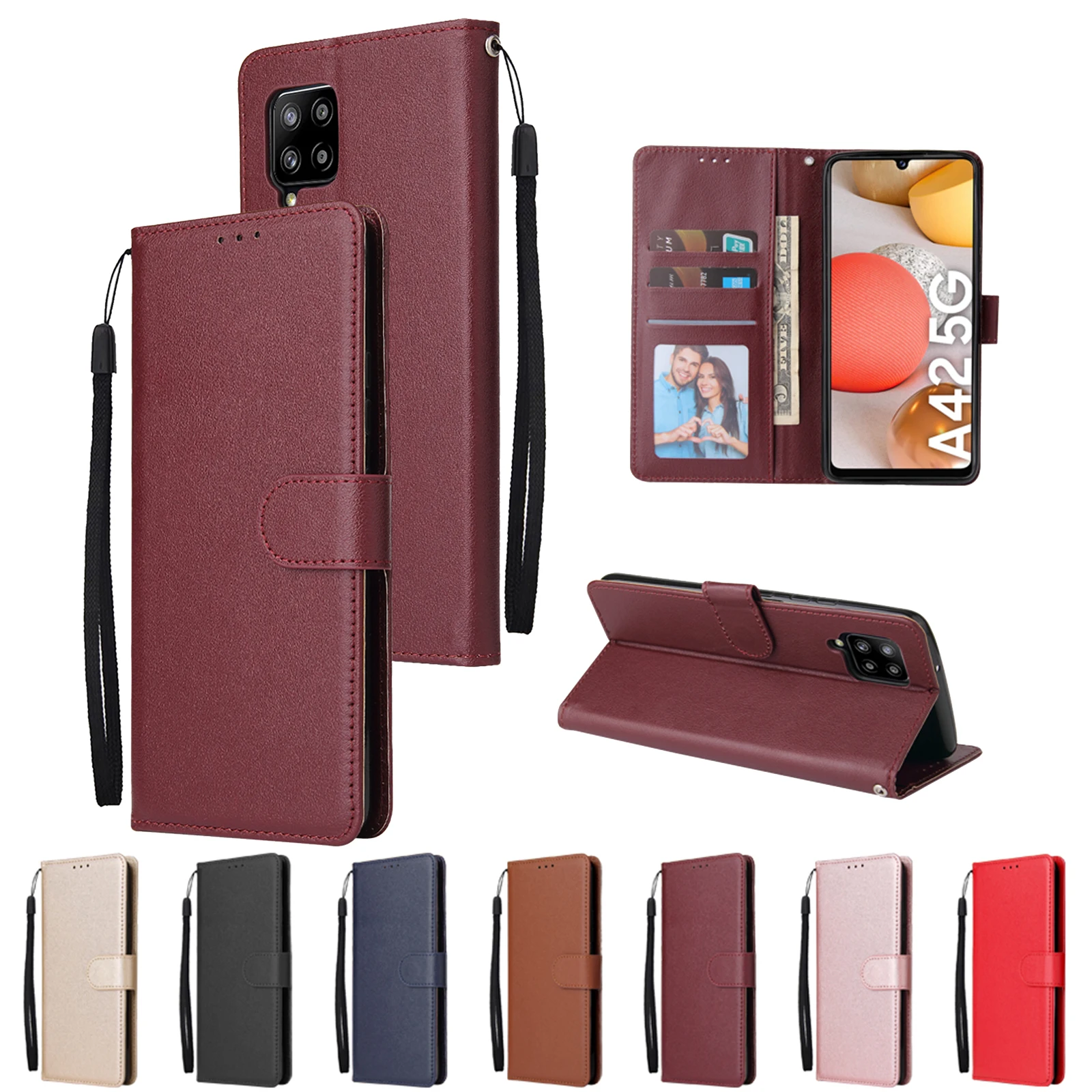 Кожаный чехол-книжка с бумажником для Samsung A22 A82 A12 A20E A21S A31 A41 A50 A51 A52 A70 A71 A72 Galaxy A52017 A6