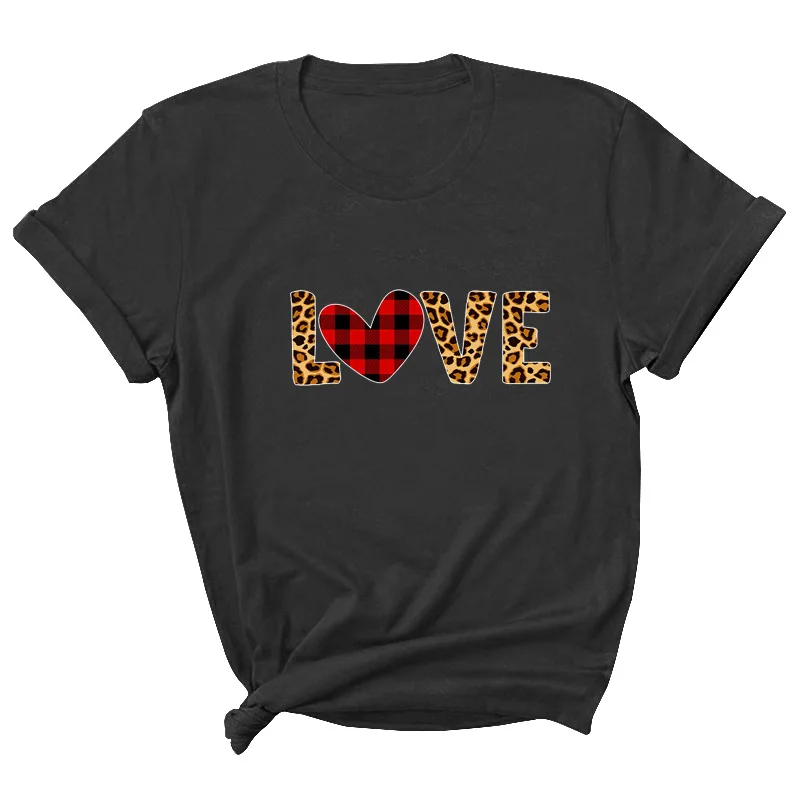 Leopard Love Letter Print Women T Shirt Short Sleeve O Neck Loose Women Tshirt Ladies Tee Shirt Tops Clothes Camisetas Mujer
Leopard Love Letter Print Women T Shirt Short Sleeve O Neck Loose Women Tshirt Ladies Tee Shirt Tops Clothes Camisetas Mujer