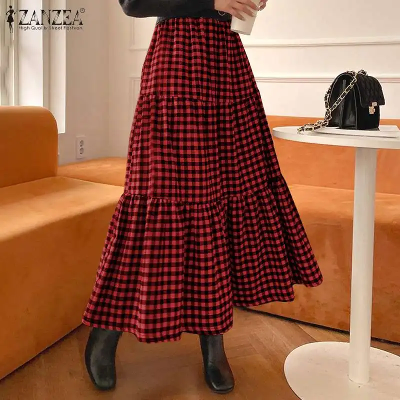 2022 Women Vintage Plaid Check Skirt ZANZEA Summer Skirts Casual High Elastic Waist Ruffle Long Faldas Saia Bohemian Skirts Jupe
2022 Women Vintage Plaid Check Skirt ZANZEA Summer Skirts Casual High Elastic Waist Ruffle Long Faldas Saia Bohemian Skirts Jupe