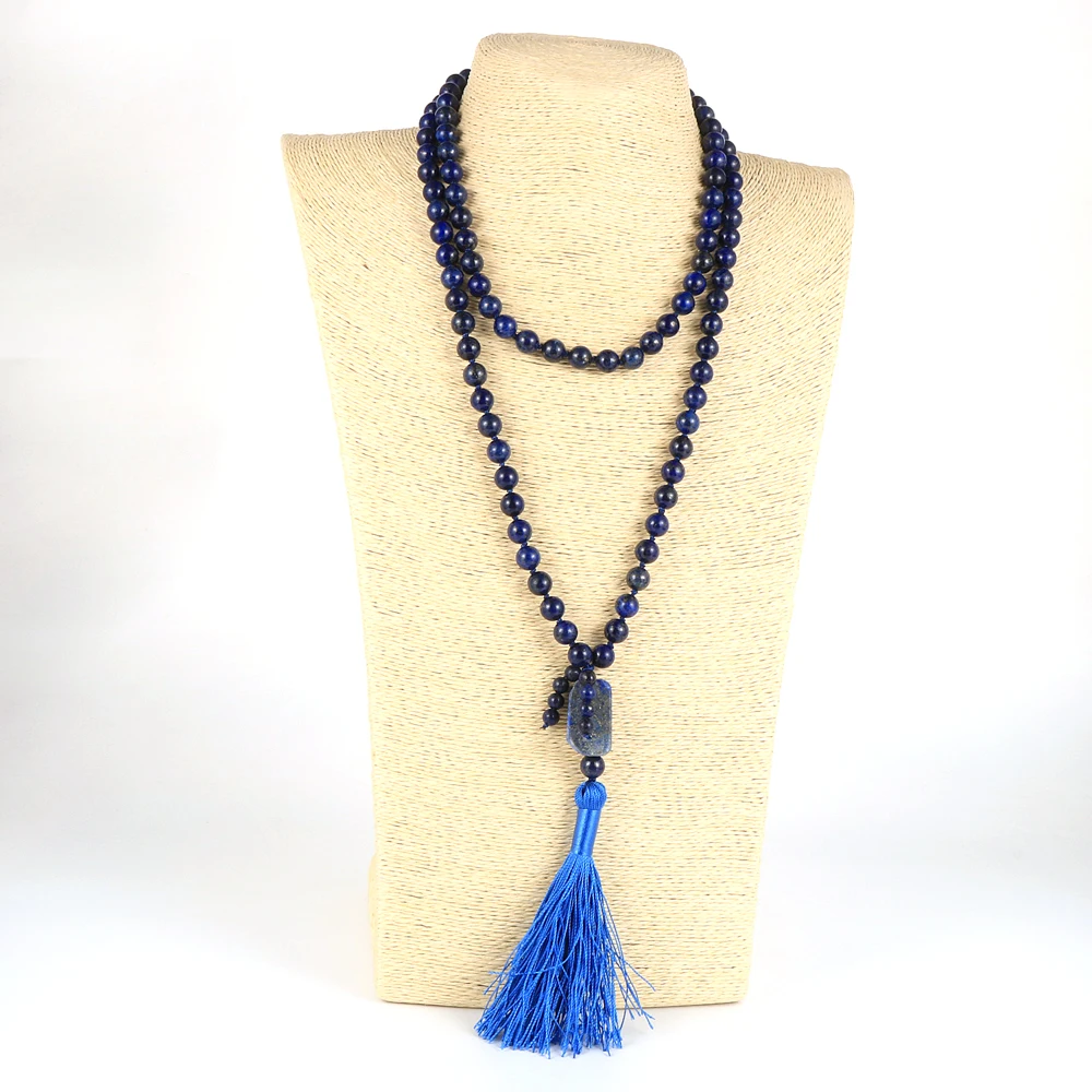 Women 108 Mala Lapis Lazuli Irregular Natural Stone Blue Tassel Pendant Necklace 8mm Beads Stand Healing Reiki Jewelry Men
Women 108 Mala Lapis Lazuli Irregular Natural Stone Blue Tassel Pendant Necklace 8mm Beads Stand Healing Reiki Jewelry Men