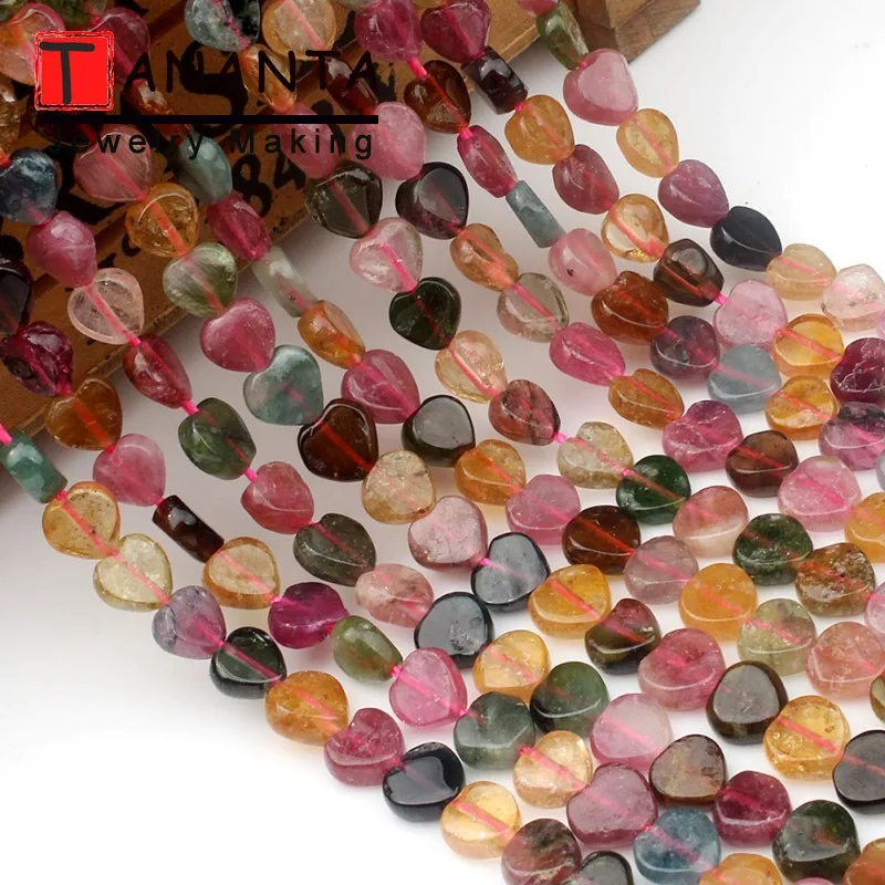 Natural Colorful Tourmaline Stone Beads Love Heart Shape Loose Spacer Beads For Jewelry Making DIY Women Girl Bracelets 15 Inch
Natural Colorful Tourmaline Stone Beads Love Heart Shape Loose Spacer Beads For Jewelry Making DIY Women Girl Bracelets 15 Inch