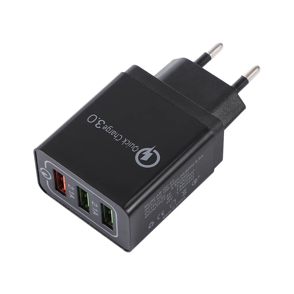 Charger 3 Port Fast Quick Q C 3.0 Usb Hub Wall 2.1a Power Adapter Us/eu Plug Dropshipping | Электроника