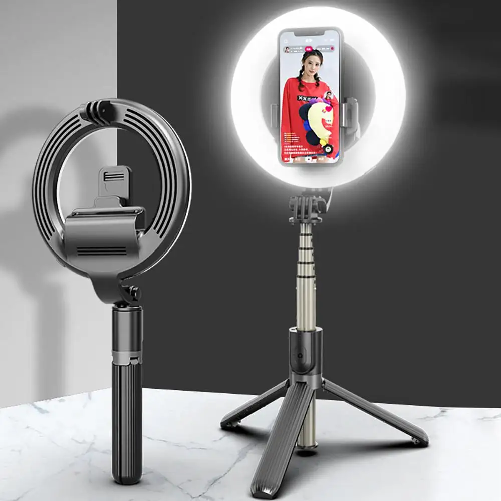 Multi-functional Bluetooth folding selfie stick Portable Selfie Tripod with 5-Inch LED Ring Fill Light Live Beauty Lamp Bracket
Multi-functional Bluetooth folding selfie stick Portable Selfie Tripod with 5-Inch LED Ring Fill Light Live Beauty Lamp Bracket