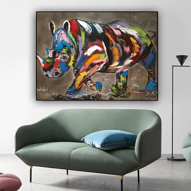 Graffiti Abstract Colorful Rhinoceros Canvas Painting Posters And Prints Street Art Oil Cuadros For Living Room Home Decoration
Graffiti Abstract Colorful Rhinoceros Canvas Painting Posters And Prints Street Art Oil Cuadros For Living Room Home Decoration