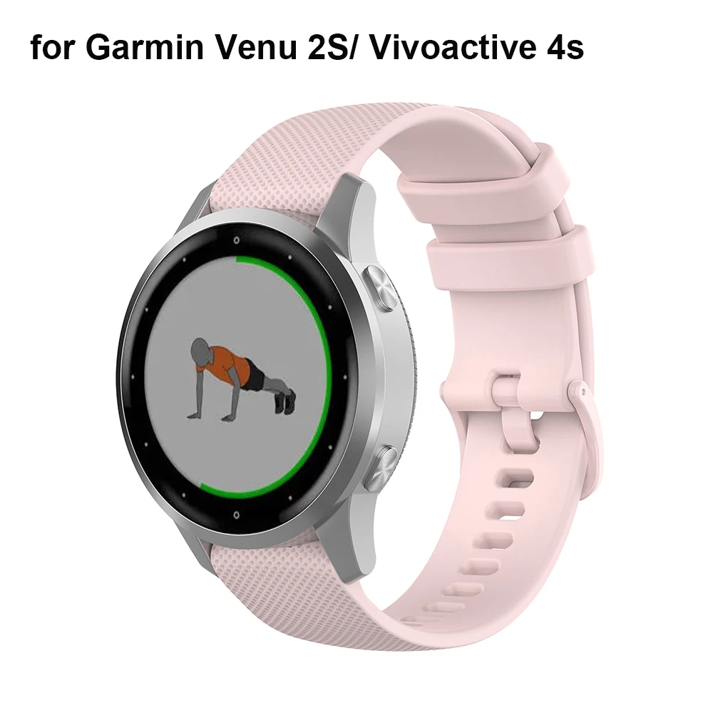 

Pink Watch Bands for Garmin Vivoactive 4S / Vivomove 3S/ Venu 2s Band Silicone GarminActive S Straps 18mm Replacement Wristband