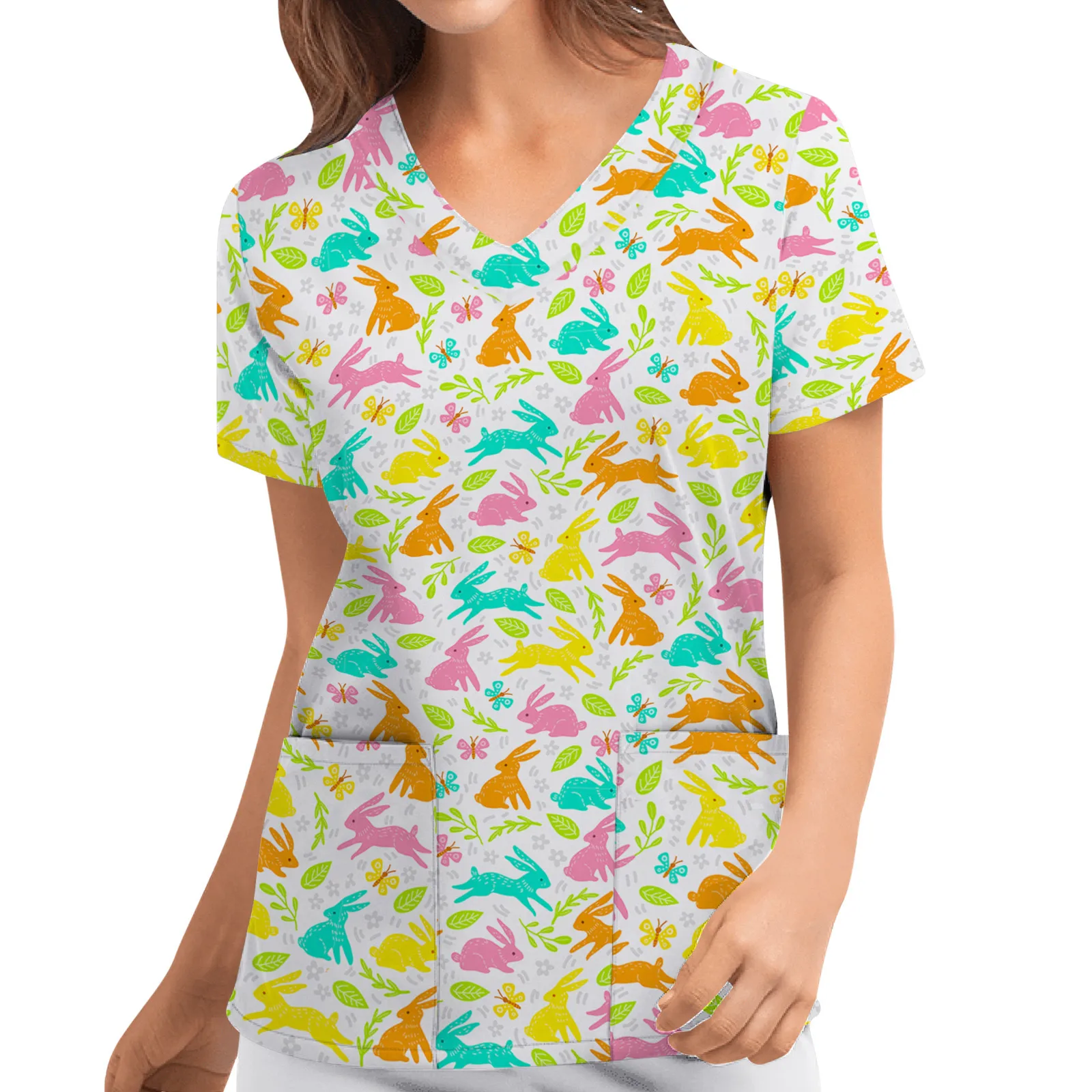 Women Dentist nurse uniform beauty salon pet shop work clothes Short Sleeve V-neck Tops Nursing T-shirts медиинская одежда e4
Women Dentist nurse uniform beauty salon pet shop work clothes Short Sleeve V-neck Tops Nursing T-shirts медиинская одежда e4