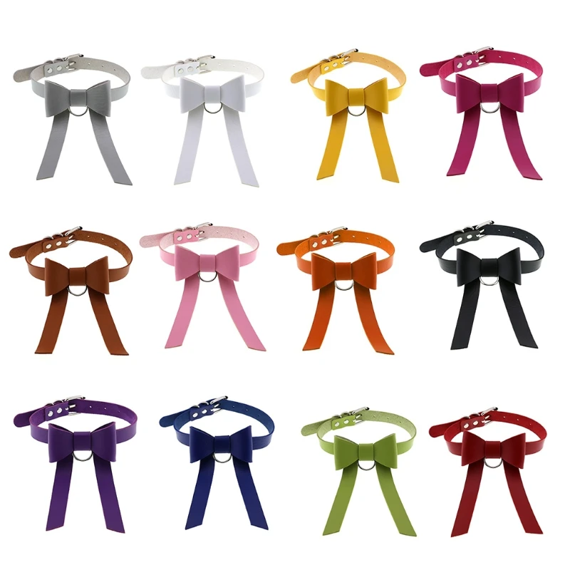 Gothic Punk Women Faux Leather Choker Necklace Collar Harajuku Sweet Bowknot Metal Ring Pendant Solid Color Bow Tie
Gothic Punk Women Faux Leather Choker Necklace Collar Harajuku Sweet Bowknot Metal Ring Pendant Solid Color Bow Tie