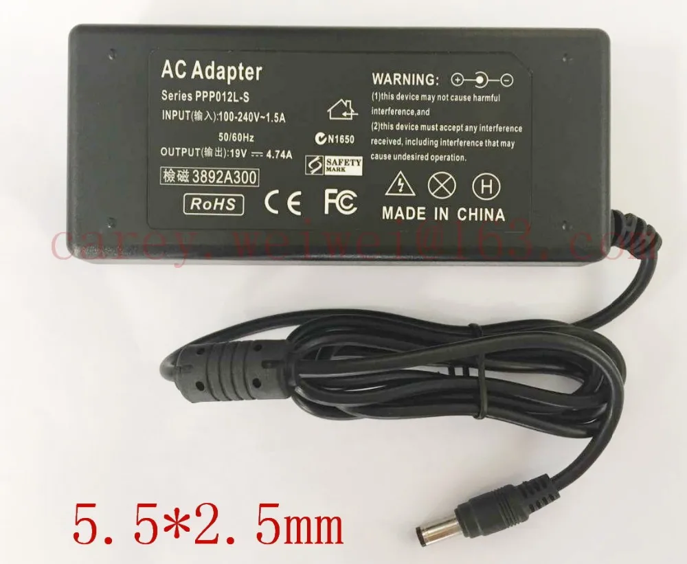 Блок питания переменного тока 1pcs19V 4.74A зарядное устройство для ноутбука ASUS A46C X43B