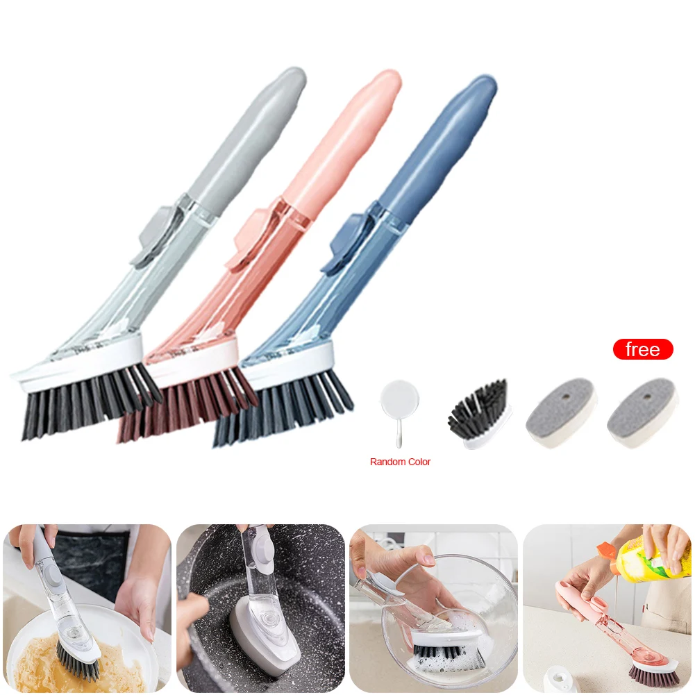 Home Kitchen Cleaning Brush Long Handle Soap Dispenser Brush With Brush Head And Cleaning Sponge For Kitchenware Tools
Home Kitchen Cleaning Brush Long Handle Soap Dispenser Brush With Brush Head And Cleaning Sponge For Kitchenware Tools