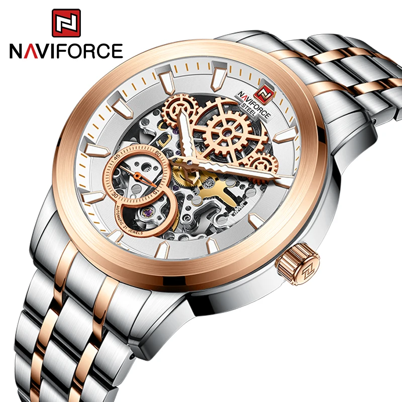 NAVIFORCE Fashion Business Automatic Mechanical Men's Watch 10ATM Waterproof Clock Full Hollow Out Dial Design Relogio Masculino
NAVIFORCE Fashion Business Automatic Mechanical Men's Watch 10ATM Waterproof Clock Full Hollow Out Dial Design Relogio Masculino