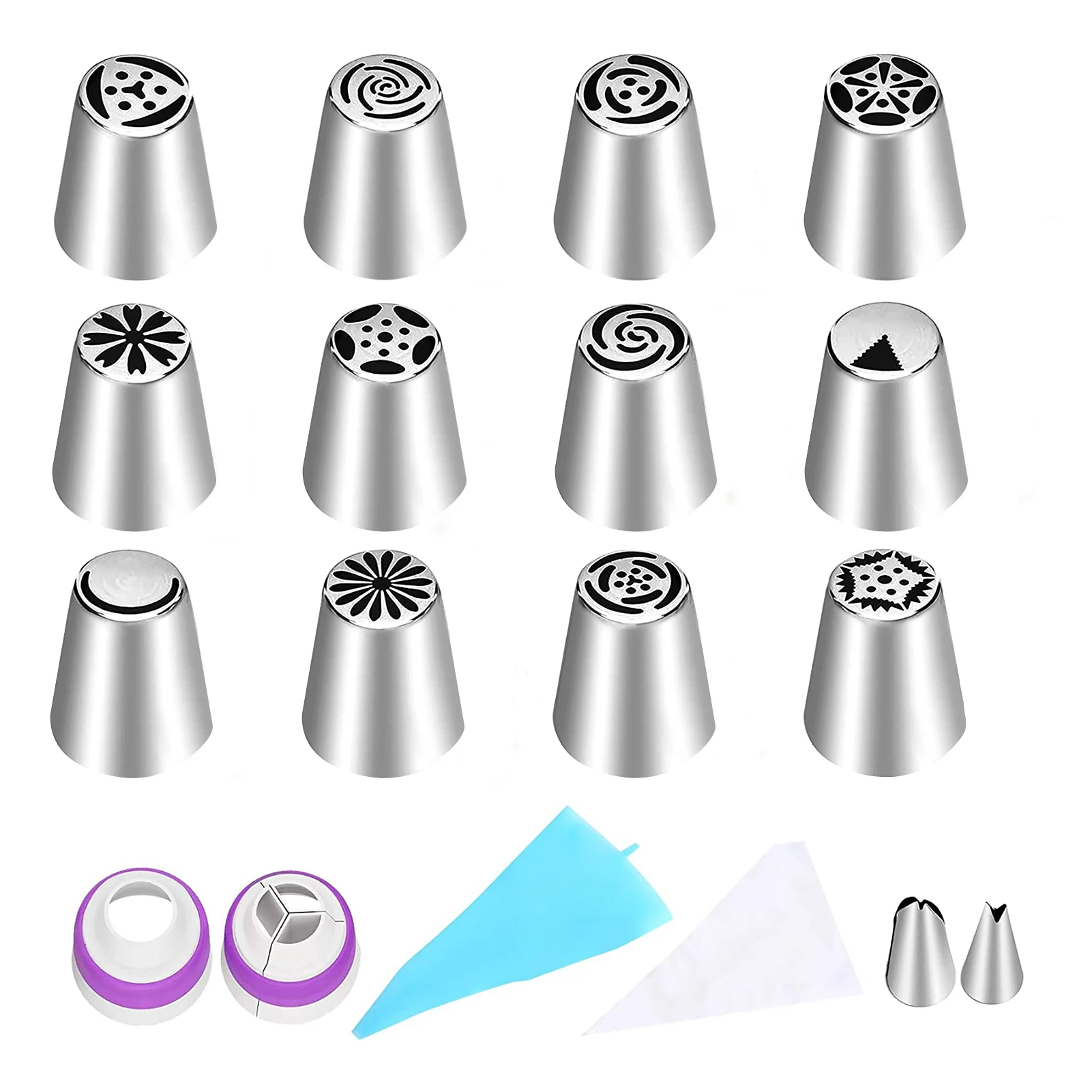 27pcs Flower Frosting Cake Decorating Supplies Pastry Bags Coupler Bakeware Safe Multishapes Russian Piping Tips Rustproof
27pcs Flower Frosting Cake Decorating Supplies Pastry Bags Coupler Bakeware Safe Multishapes Russian Piping Tips Rustproof