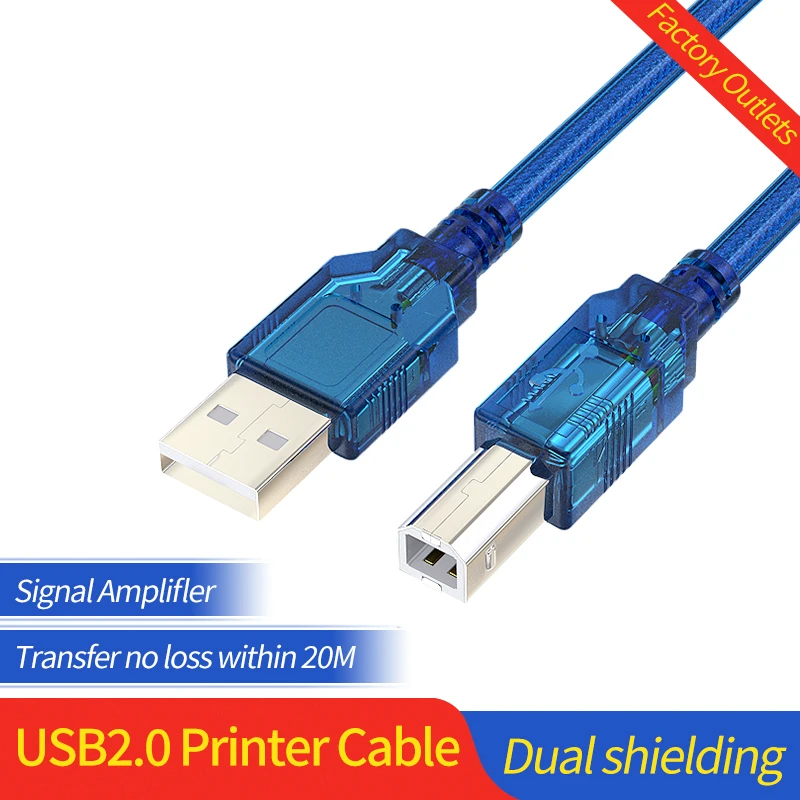 Кабель для принтера USB 2 0 шнур сканера с двойным защитным шнуром 1 5 типа A на B HP Canon