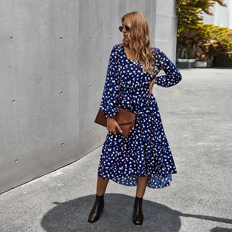 Women Floral Long Dress Floral Print Lantern Sleeve A-line Vestidos Autumn New Elegant Vintage The Collar Winter Dresses
Women Floral Long Dress Floral Print Lantern Sleeve A-line Vestidos Autumn New Elegant Vintage The Collar Winter Dresses