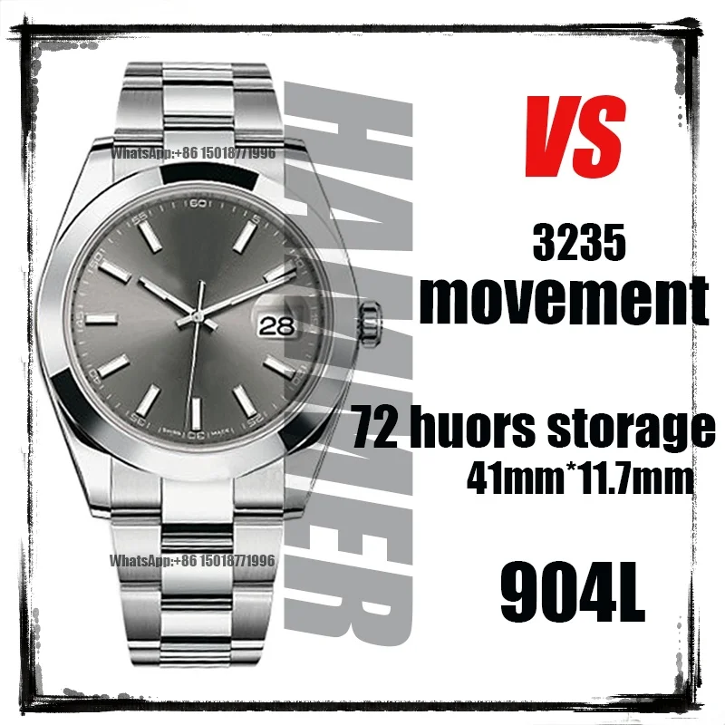 Men's Mechanical Watch 41MM DateJust 126300 VSF 1:1 Best Edition Polished Bezel Gray Dial Rod 904L SS Jubilee Bracelet A3235
Men's Mechanical Watch 41MM DateJust 126300 VSF 1:1 Best Edition Polished Bezel Gray Dial Rod 904L SS Jubilee Bracelet A3235