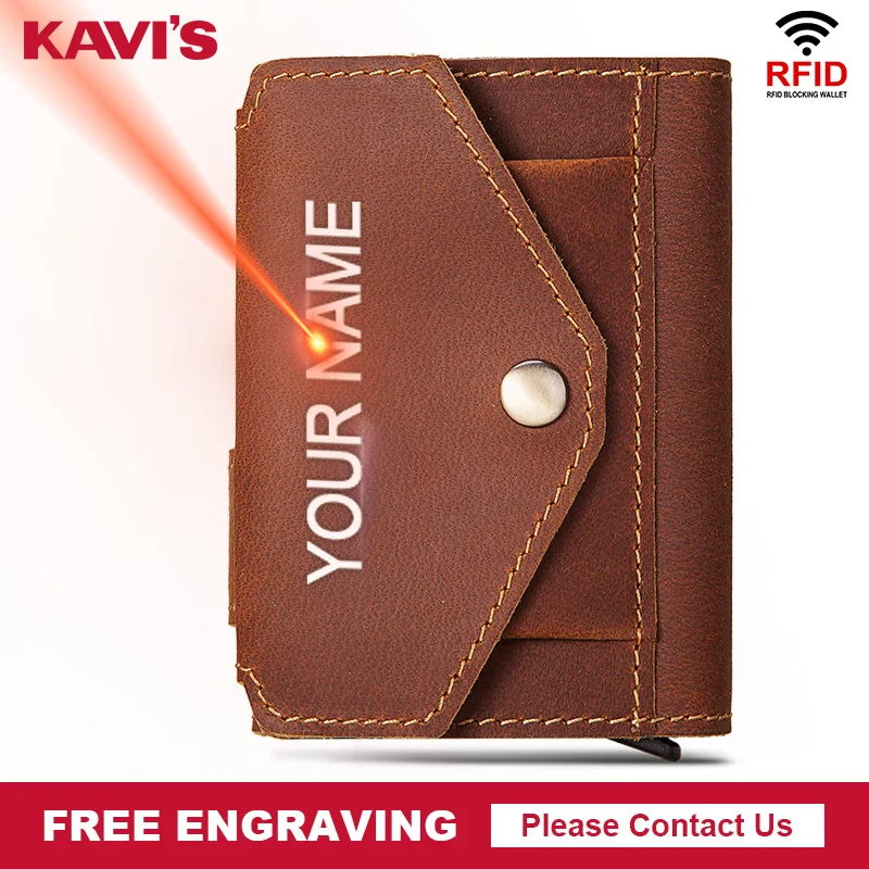 KAVIS с функцией блокировки RFID Crazy Horse кожаный держатель для карт мужской кошелек гравировка Автоматический алюминиевый Pop Up Для мужчин ID карты...
KAVIS с функцией блокировки RFID Crazy Horse кожаный держатель для карт мужской кошелек гравировка Автоматический алюминиевый Pop Up Для мужчин ID карты...