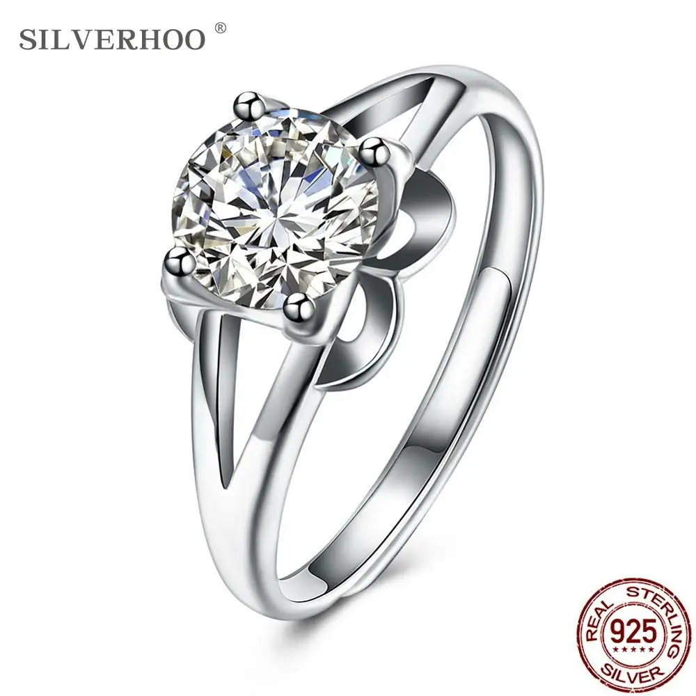 SILVERHOO 925 Sterling Silver Adjustable Rings For Women Round Shining 5A+ Zircon CZ Wedding Engagement Ring Wholesale Jewelry
SILVERHOO 925 Sterling Silver Adjustable Rings For Women Round Shining 5A+ Zircon CZ Wedding Engagement Ring Wholesale Jewelry