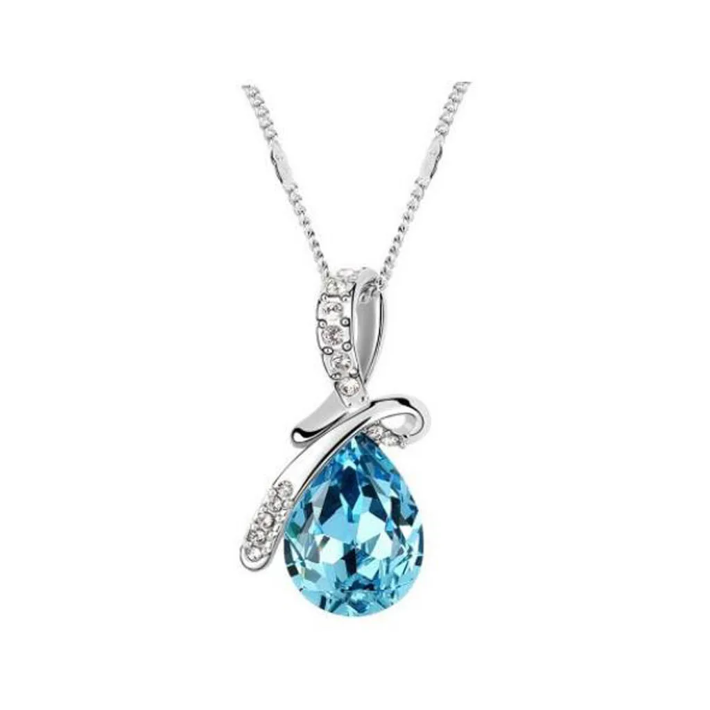 Angel Tears Crystal Necklaces For Women Fashion Bule Water Drop Pendant Necklace Female Stainless Steel Jewelry Party Gift
Angel Tears Crystal Necklaces For Women Fashion Bule Water Drop Pendant Necklace Female Stainless Steel Jewelry Party Gift