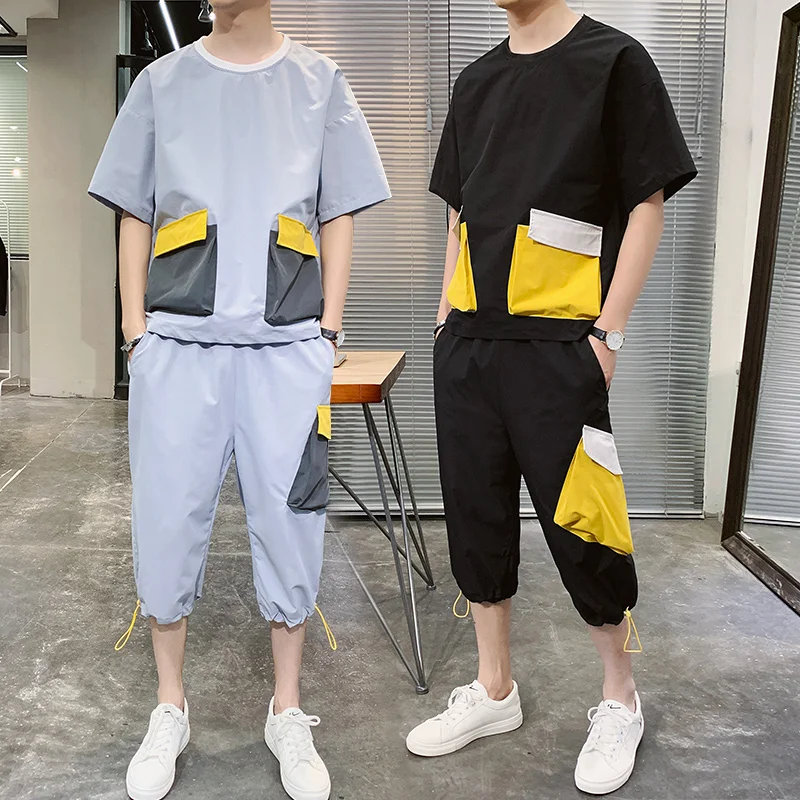 2020 New Summer Men Tracksuit Two Pieces Set Streetwear Short Sleeve T Shirts And Shorts Pants Man Running Sportswear Suits
2020 New Summer Men Tracksuit Two Pieces Set Streetwear Short Sleeve T Shirts And Shorts Pants Man Running Sportswear Suits