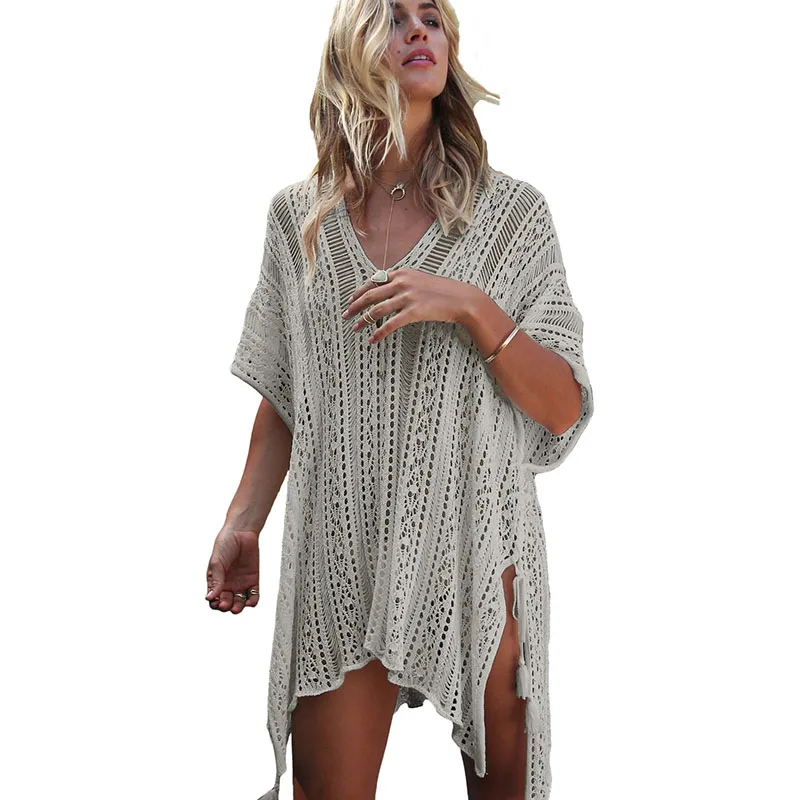 Sexy Hollow Out Mesh Bikini Cover Up with Tassel V Neck Crochet Beach Dress Summer Bathing Suit Beachwear Swimsuit Smock
Sexy Hollow Out Mesh Bikini Cover Up with Tassel V Neck Crochet Beach Dress Summer Bathing Suit Beachwear Swimsuit Smock