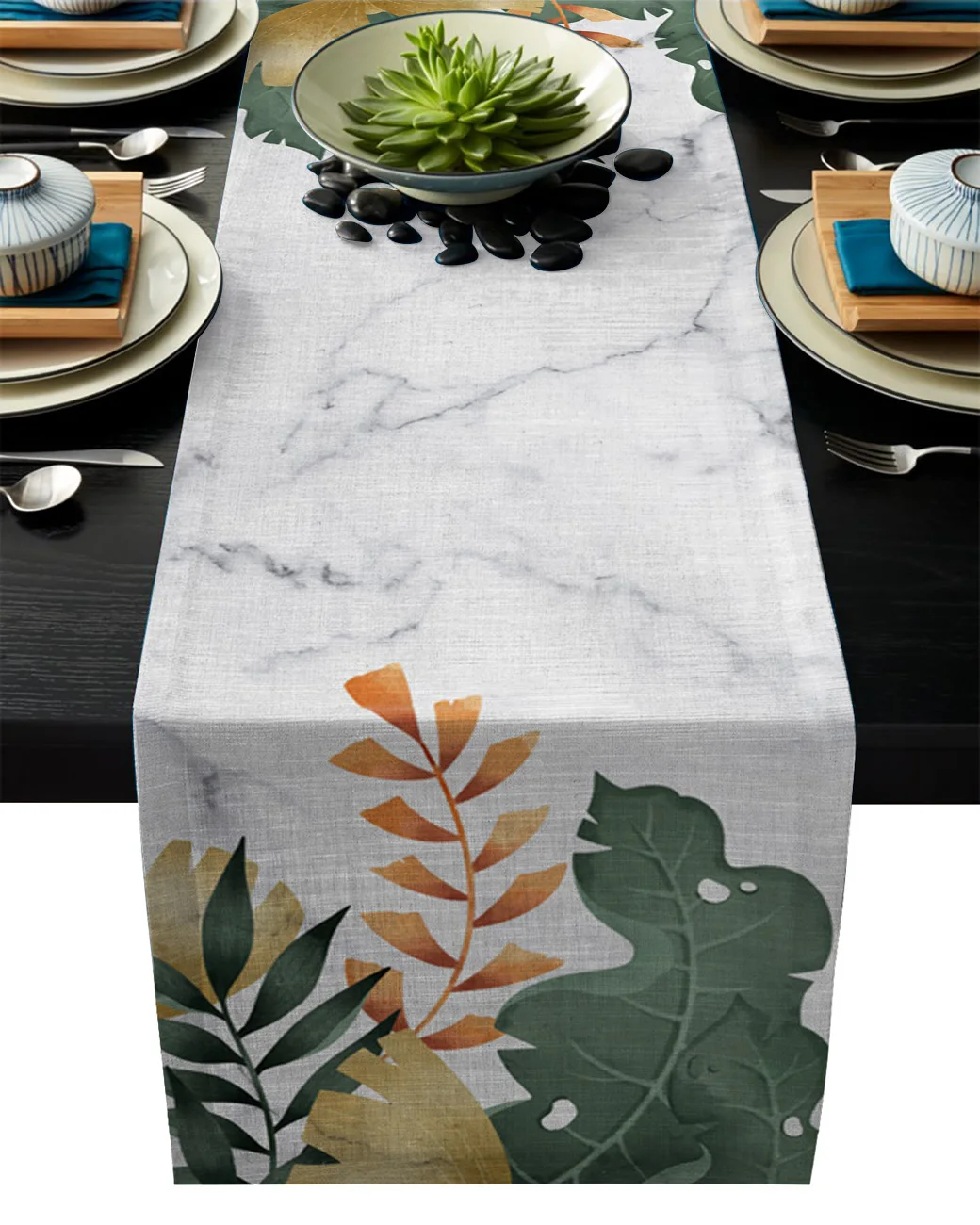 Linen Burlap Table Runner Plant Ginkgo Leaf Banana Leaf Marble Kitchen Table Runners for Dinner Party Wedding Events Decor
Linen Burlap Table Runner Plant Ginkgo Leaf Banana Leaf Marble Kitchen Table Runners for Dinner Party Wedding Events Decor