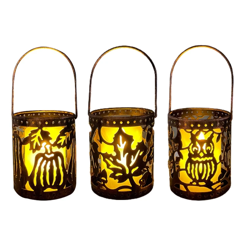 Wrought Iron Candle Holder Handicraft Retro Hollow Lantern Basket Lanterns Candle Holder Halloween Style for Home Garden
Wrought Iron Candle Holder Handicraft Retro Hollow Lantern Basket Lanterns Candle Holder Halloween Style for Home Garden