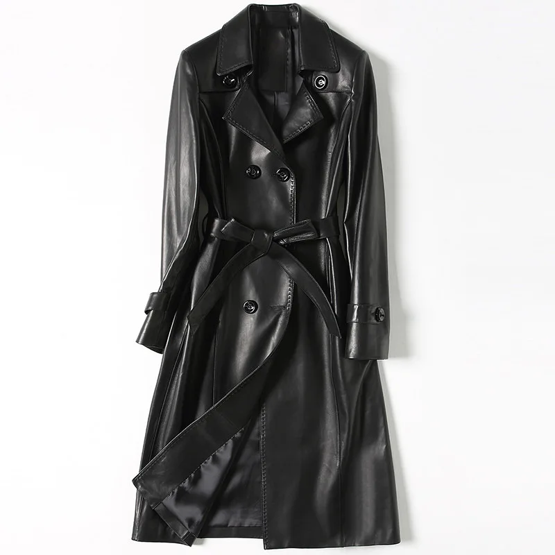 Long Soft Sheepskin Genuine Leather Coat for women Fashion Lapel design Spring black Bouble breasted Jacket clothing streetwear
Long Soft Sheepskin Genuine Leather Coat for women Fashion Lapel design Spring black Bouble breasted Jacket clothing streetwear