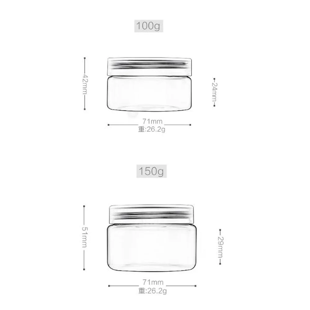 100/150ml Refillable Empty Makeup Tins with Screw White Lids Cream Pot Clear Makeup Cosmetic Container Liquid Lotion Storage
100/150ml Refillable Empty Makeup Tins with Screw White Lids Cream Pot Clear Makeup Cosmetic Container Liquid Lotion Storage