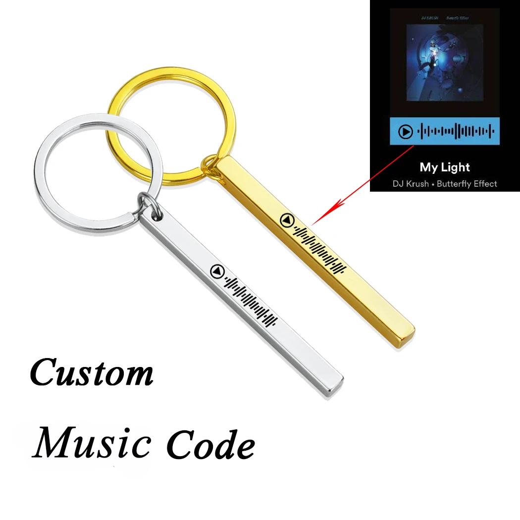 Personalized Lettering Music Scan Code Vertical Strip Keychain Custom Women Men Engraving Music Codes Pendant Keyring Gifts
Personalized Lettering Music Scan Code Vertical Strip Keychain Custom Women Men Engraving Music Codes Pendant Keyring Gifts