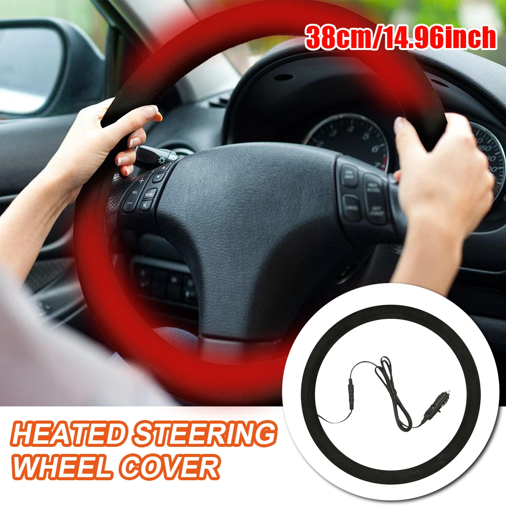 Universal Heated Car Steering Wheel Cover 38cm Steering Wheel Warmer 12V Electric Heating Cover Soft Plush Cover Car Accessories
Universal Heated Car Steering Wheel Cover 38cm Steering Wheel Warmer 12V Electric Heating Cover Soft Plush Cover Car Accessories