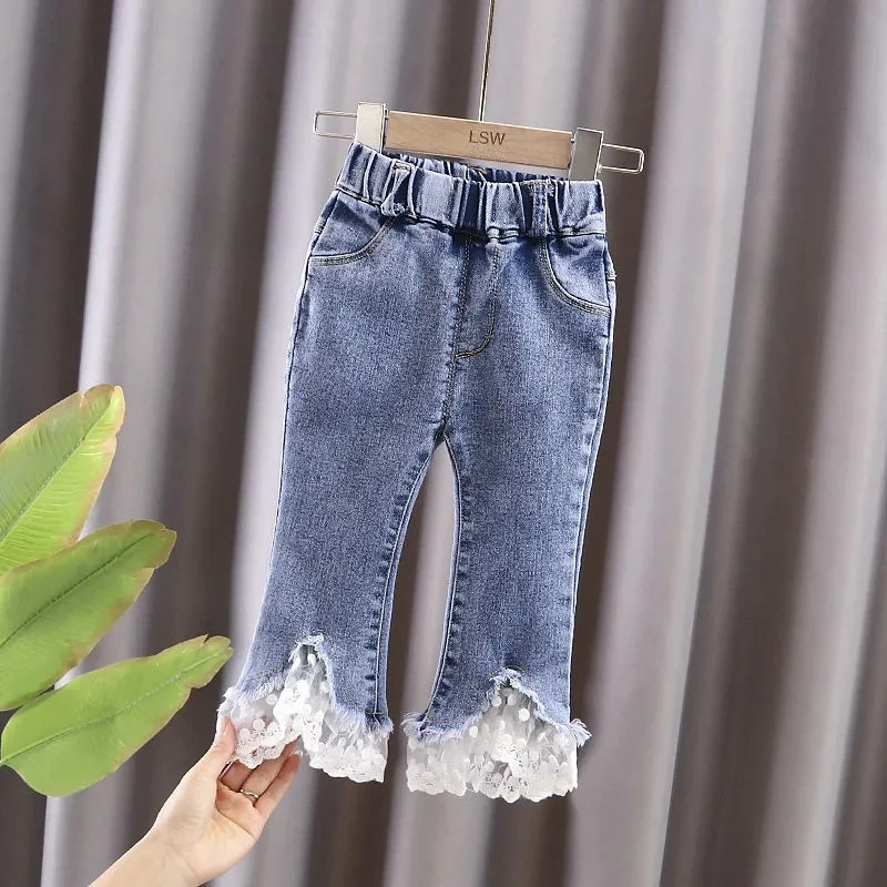 Spring Autumn Girls Jeans Pants Outer Wear Trousers 2021 New Baby Children's Flared Pants Kids Pants For Girls
Spring Autumn Girls Jeans Pants Outer Wear Trousers 2021 New Baby Children's Flared Pants Kids Pants For Girls
