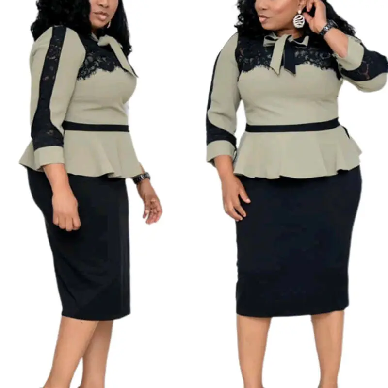 VICABO Womens Dresses Lace Up 3/4 Sleeves Office OL Pencil Dress Color Patchwork Elegant Dresses for Women 2021 Plus Size
VICABO Womens Dresses Lace Up 3/4 Sleeves Office OL Pencil Dress Color Patchwork Elegant Dresses for Women 2021 Plus Size