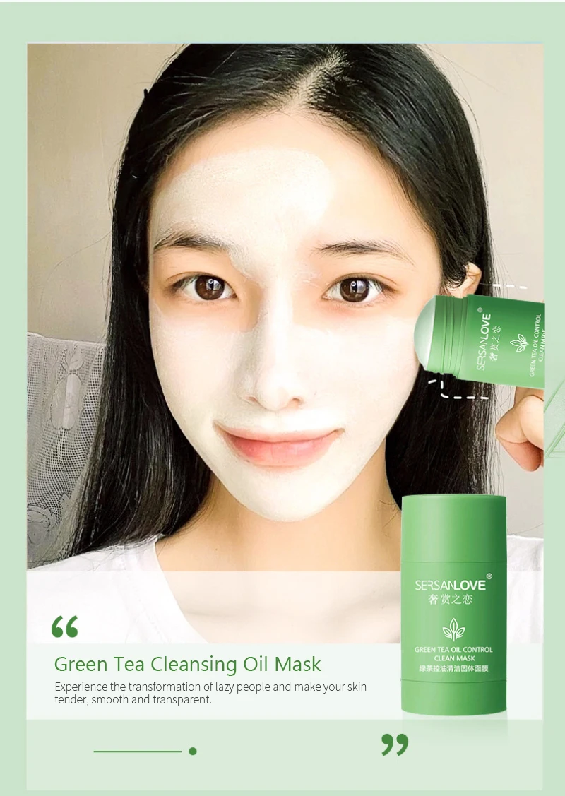 Green Tea Oil Control Eggplant Acne Clearing Solid Mask Facial Mask Moisturiz Blackhead Fine Pore Mud Stick Face Skin Care TSLM1
Green Tea Oil Control Eggplant Acne Clearing Solid Mask Facial Mask Moisturiz Blackhead Fine Pore Mud Stick Face Skin Care TSLM1