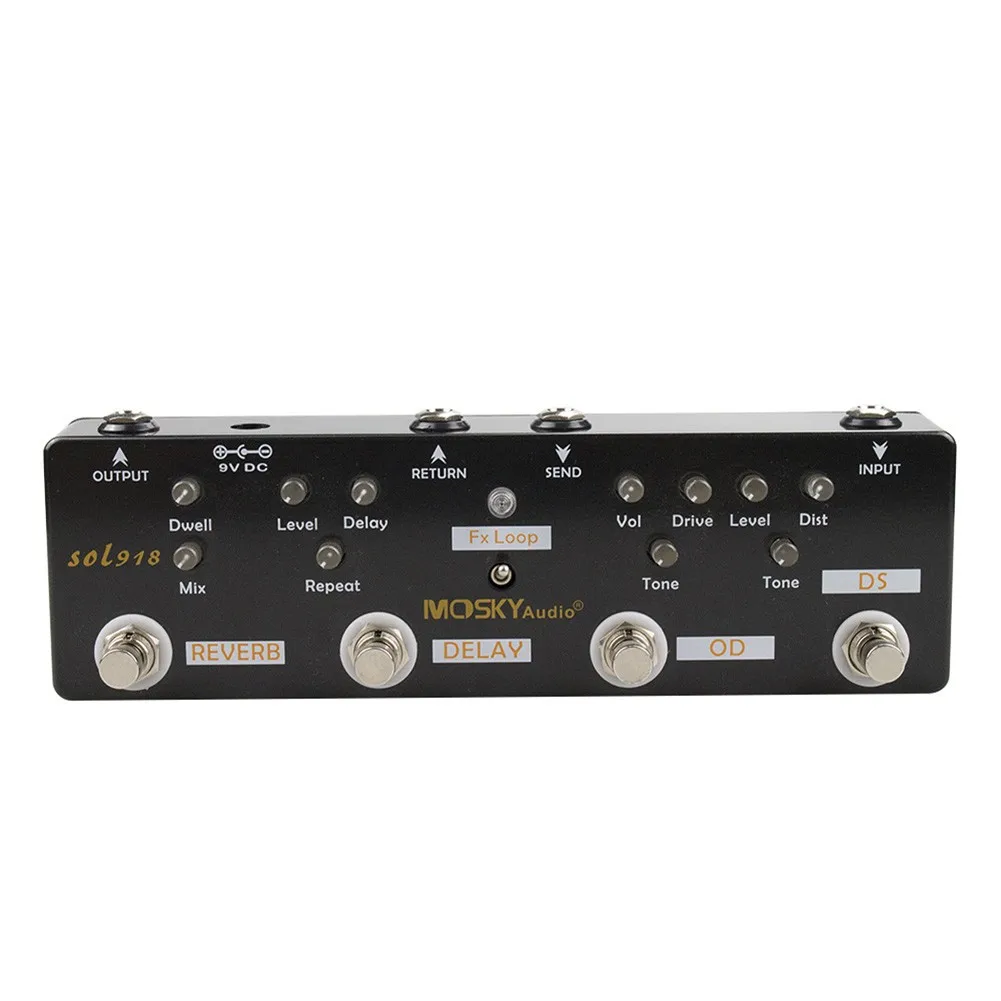 Mosky Guitar Multi Effects Pedal Distortion Overdrive Effect Pedal FX Loop Delay Revere Guitar Accessories Part
Mosky Guitar Multi Effects Pedal Distortion Overdrive Effect Pedal FX Loop Delay Revere Guitar Accessories Part