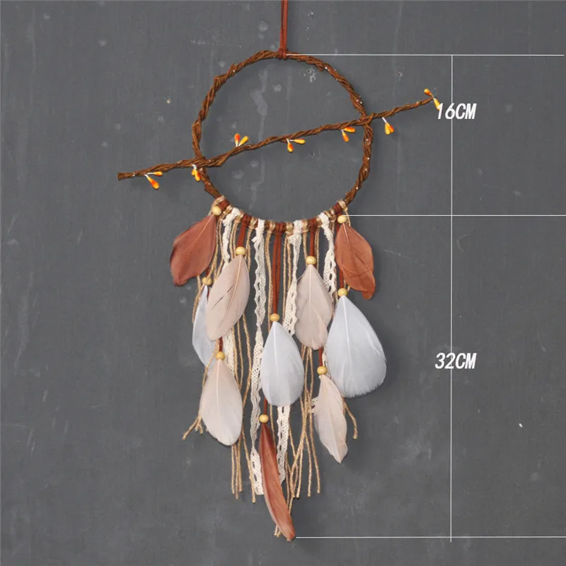 Bohemian Style Feather Dream Catcher With Light Multi-Color Home Decor Orange Tassel Wall Hanging Ornament Girl Children Gift
Bohemian Style Feather Dream Catcher With Light Multi-Color Home Decor Orange Tassel Wall Hanging Ornament Girl Children Gift